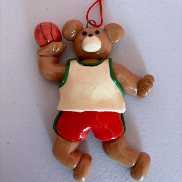 Vintage Teddy Bear Sports Ornaments Nostalgic 90's - Picture 3 of 5